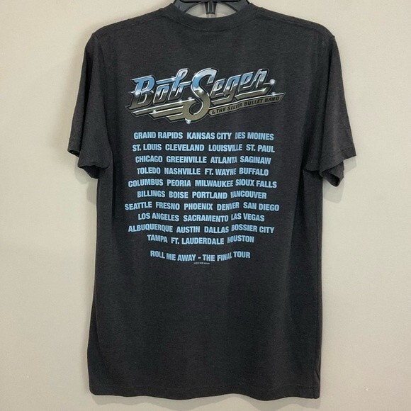 Bob Seger Roll Me Away Tour T-Shirt Mens Sz S Final Tour Silver Bullet Band - Picture 2 of 2